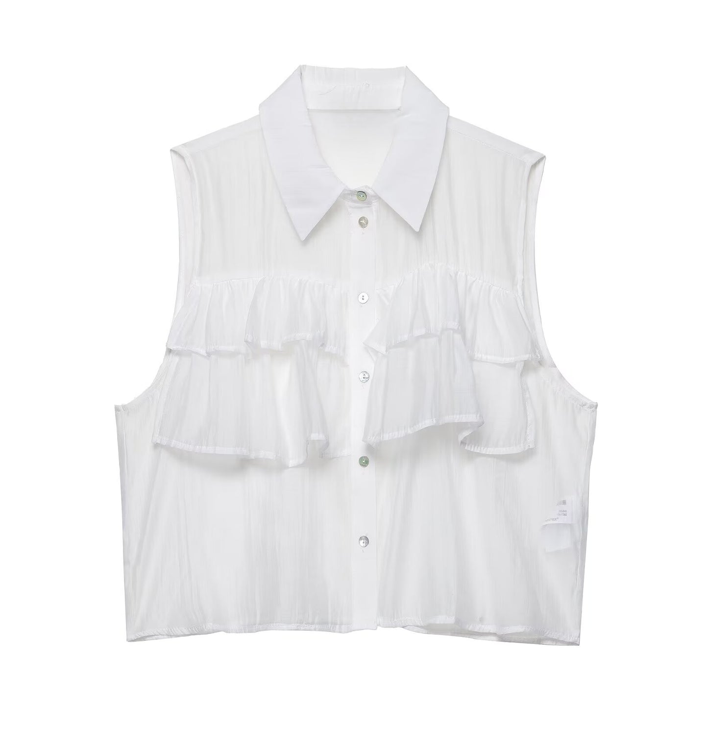 Summer Women Translucent Laminated Decoration Top Camisole Women