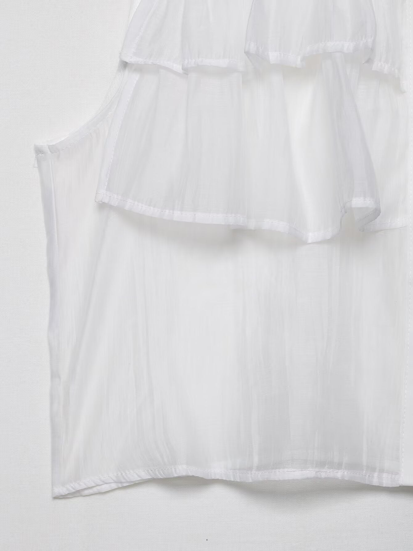 Summer Women Translucent Laminated Decoration Top Camisole Women