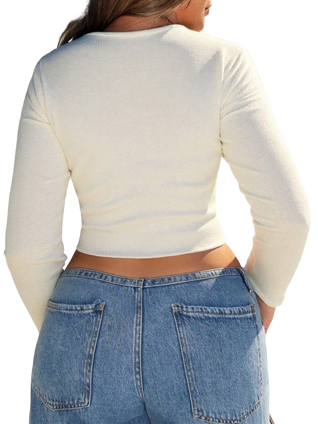 Spring Autumn Knitted Cardigan Top Short Cropped Sexy Women Clothing Solid Color Long Sleeve Button Knitted Sweater