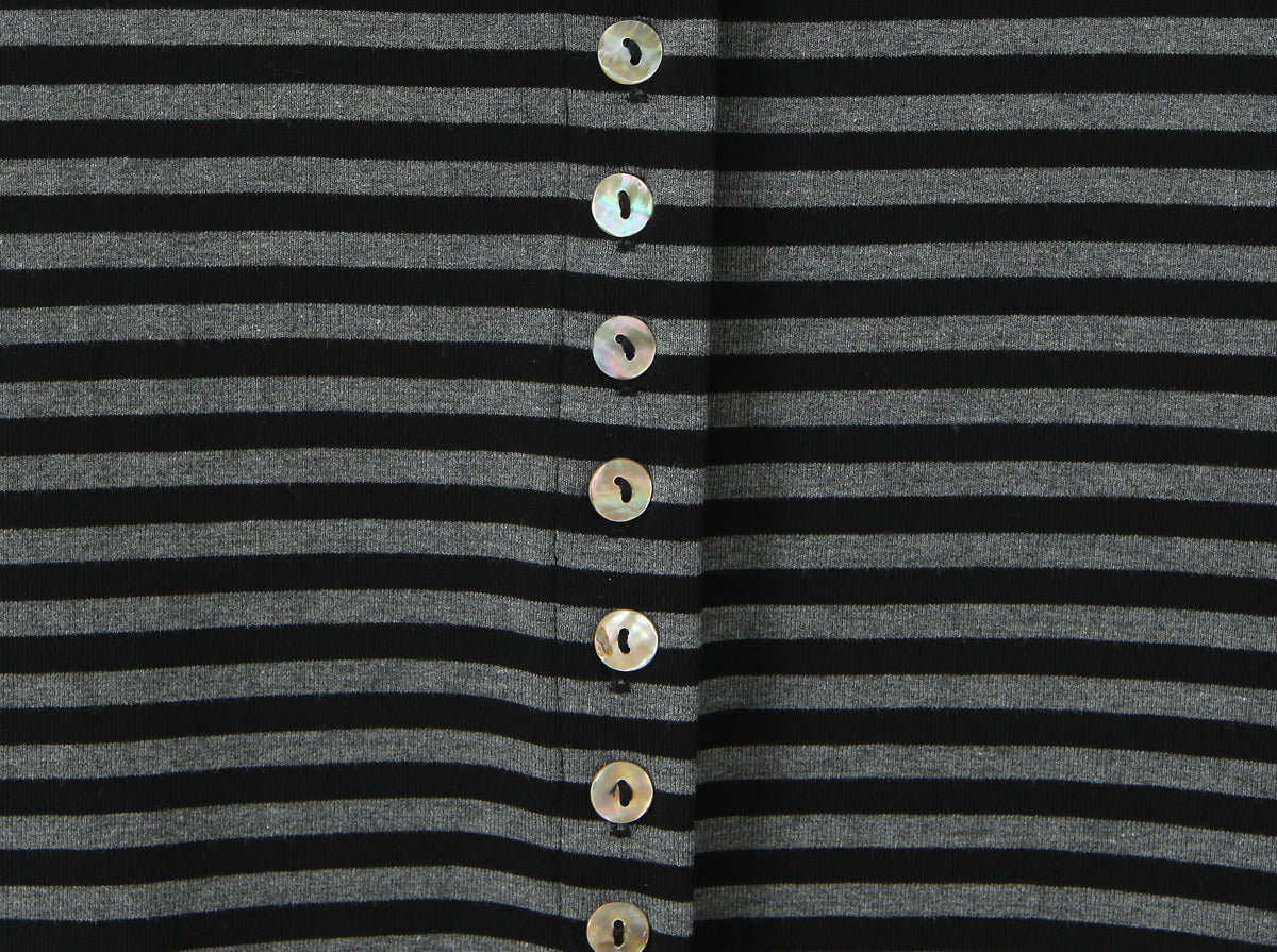 Women Slim Fit Short Sleeved Knitted Top Striped Knitted Overskirt