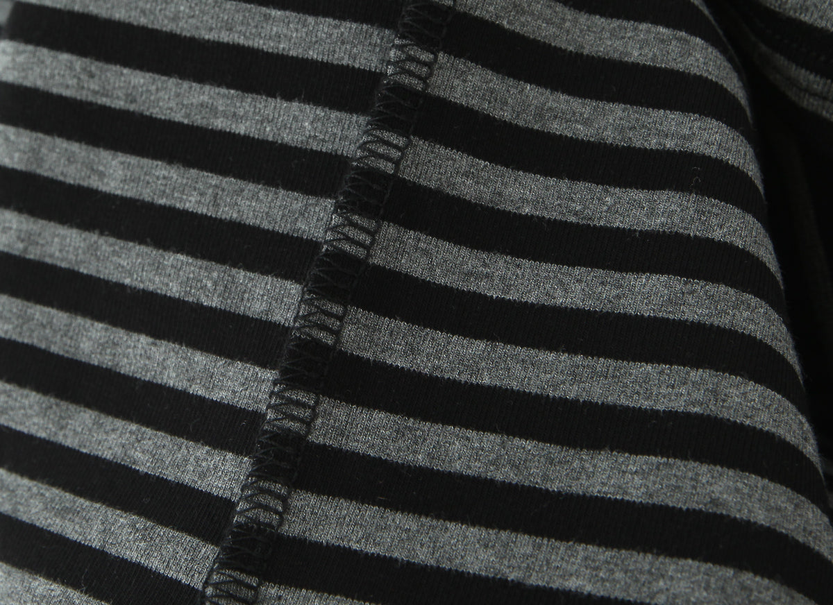 Women Slim Fit Short Sleeved Knitted Top Striped Knitted Overskirt