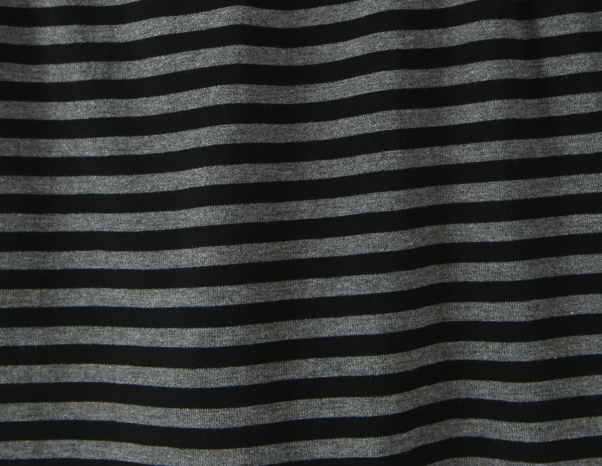 Women Slim Fit Short Sleeved Knitted Top Striped Knitted Overskirt