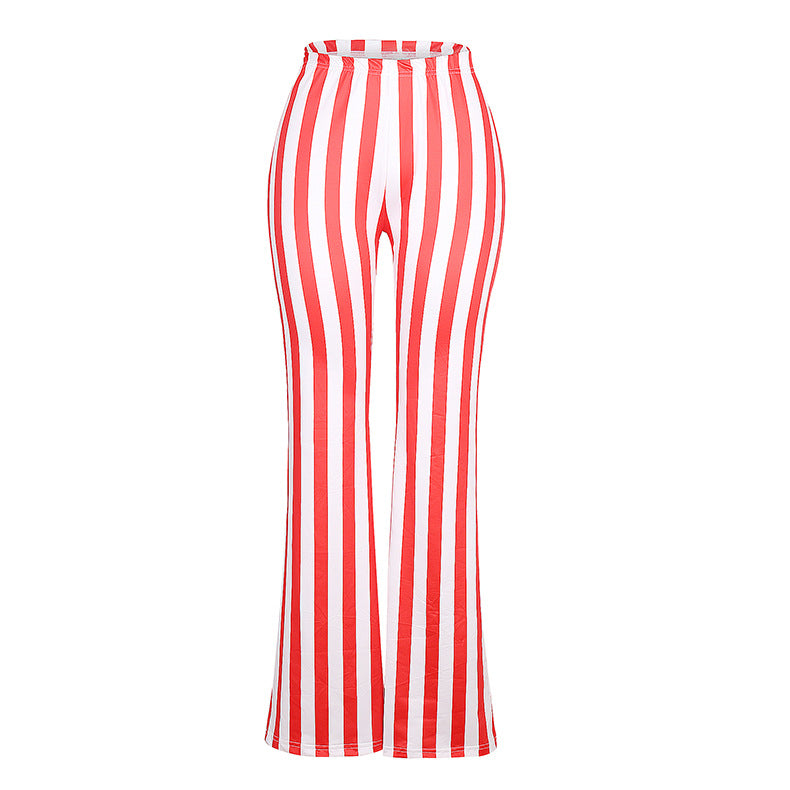 Summer Women Clothes Loose Casual Print Flared Pants