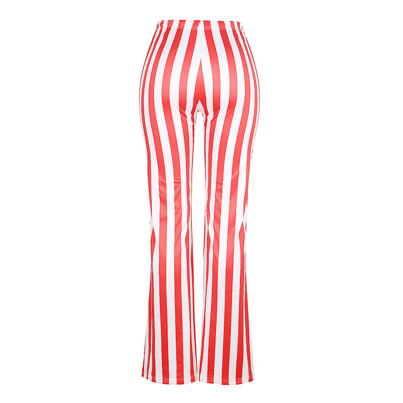 Summer Women Clothes Loose Casual Print Flared Pants