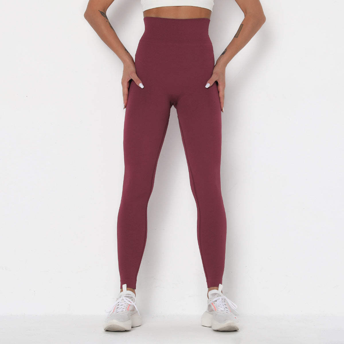 High Waist Tight Hip Lifting Solid Color Outdoor Running Workout Pants Fitness for Women