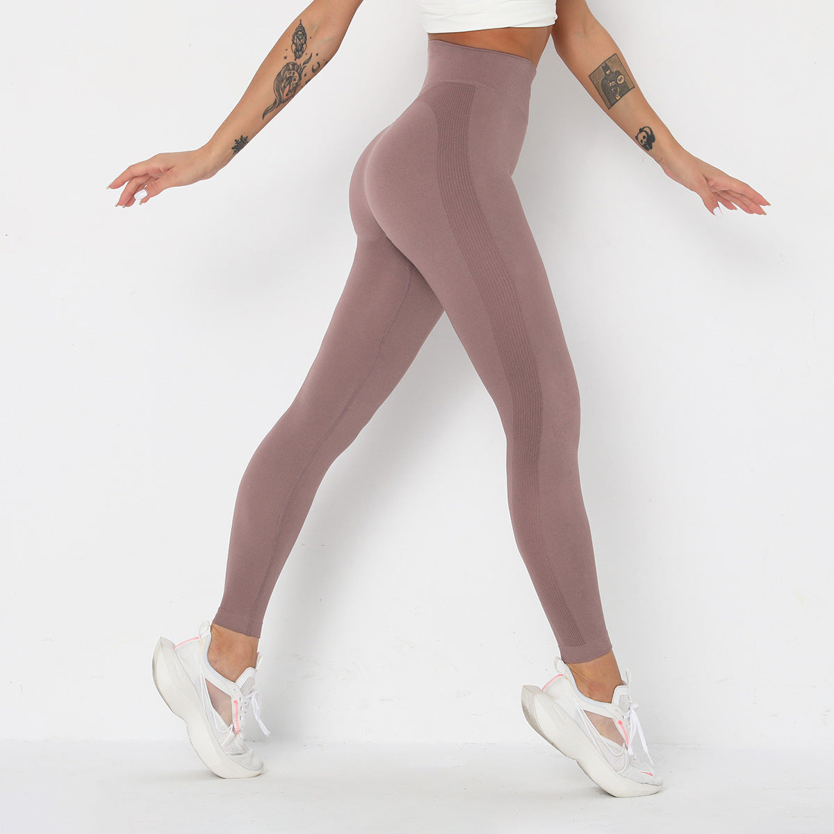 High Waist Tight Hip Lifting Solid Color Outdoor Running Workout Pants Fitness for Women