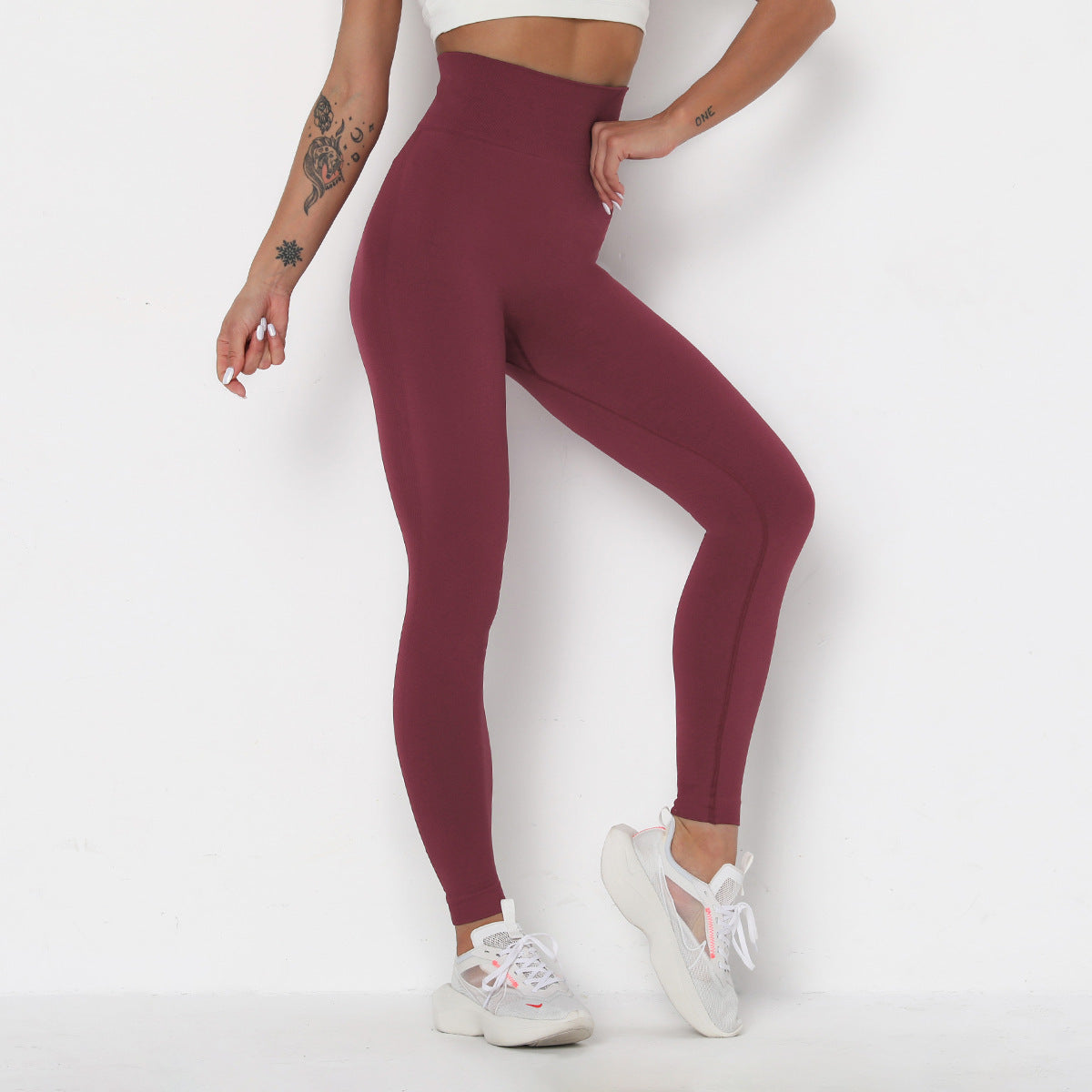 High Waist Tight Hip Lifting Solid Color Outdoor Running Workout Pants Fitness for Women