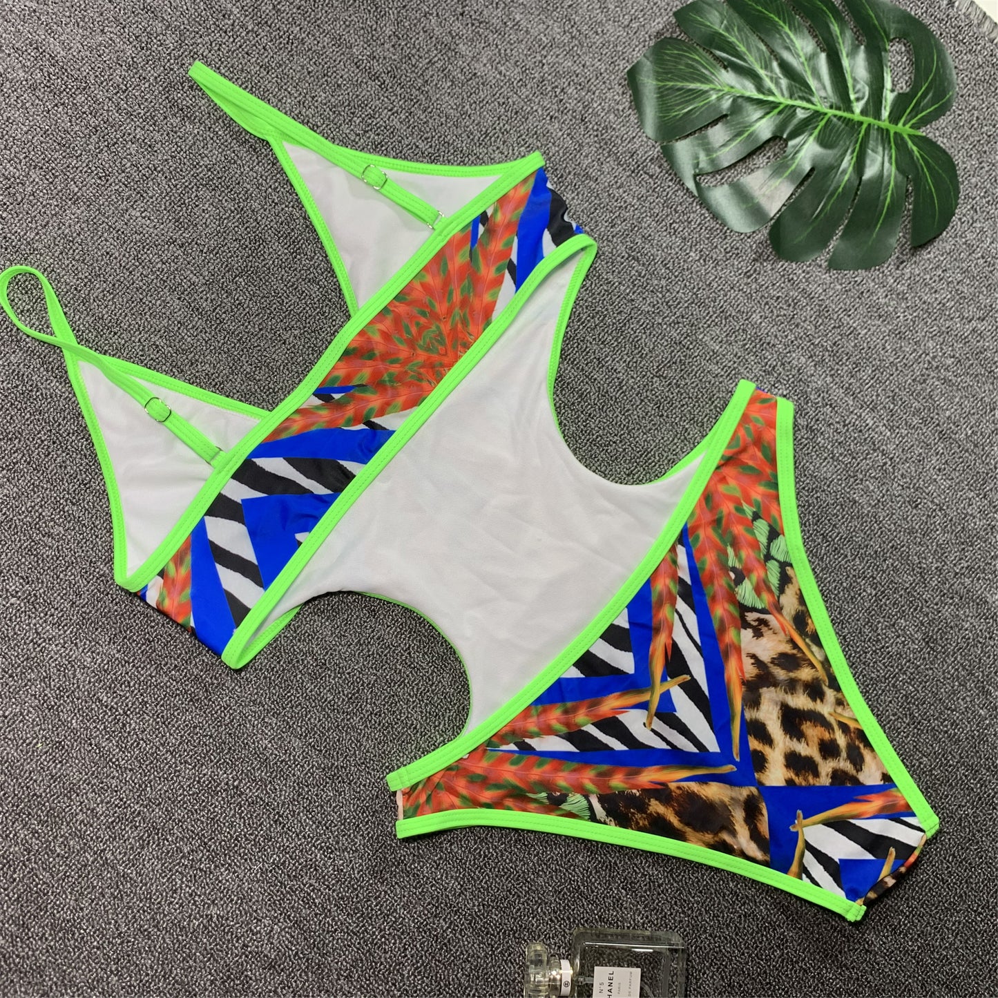 Plus Size Printed One Piece Swimsuit Female Sexy Retro Pattern Swimsuit