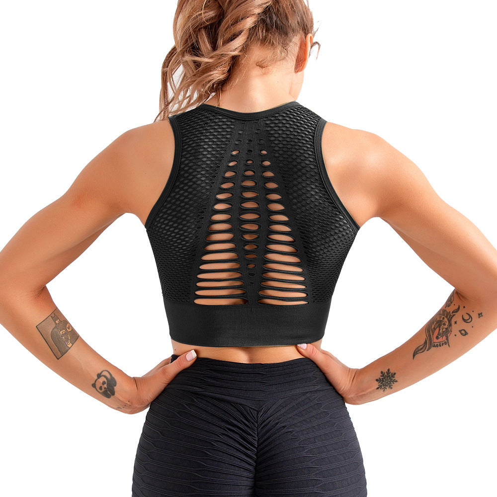 Summer Hollow Out Cutout Out Beauty Back Seamless Sports Bra Women Shockproof Push Up Yoga Running Fitness Underwear