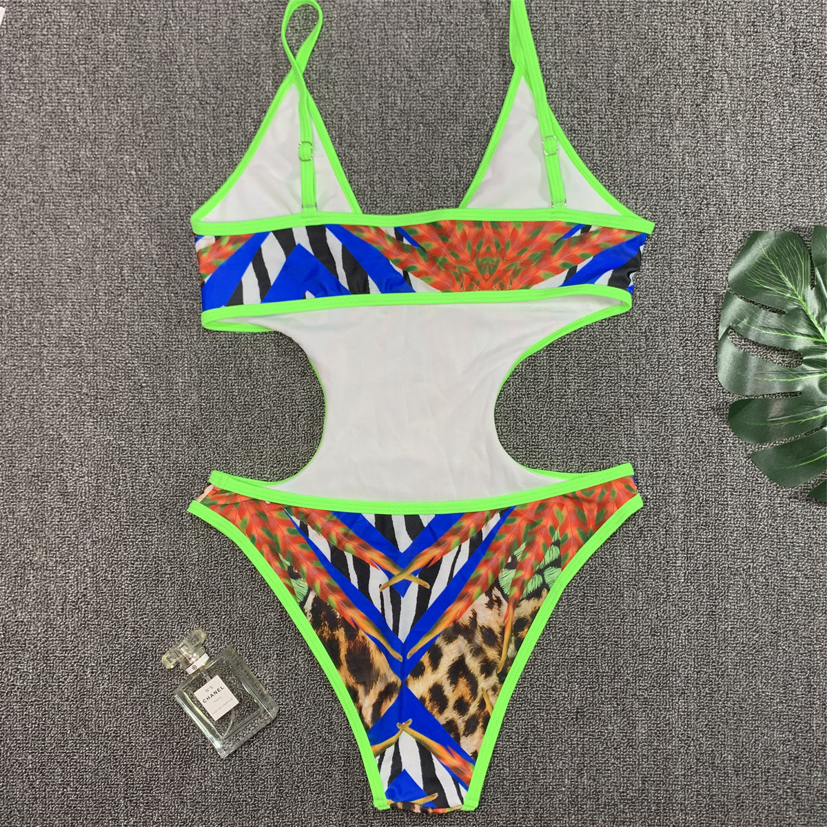 Plus Size Printed One Piece Swimsuit Female Sexy Retro Pattern Swimsuit