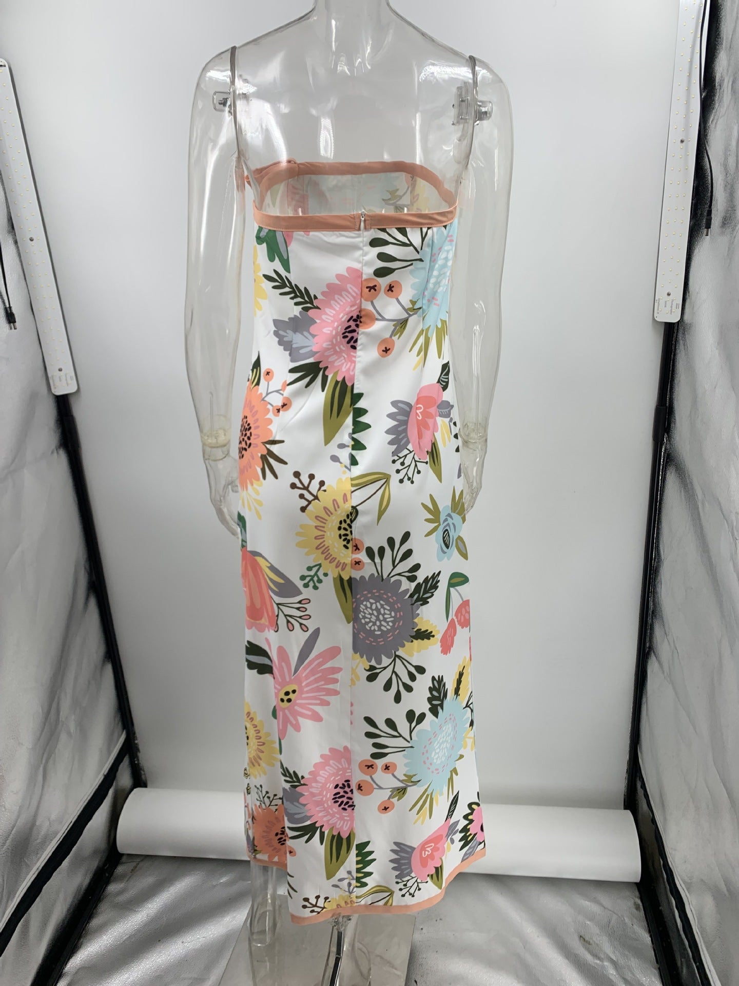 Summer Sexy Split Wrapped Chest Printing Dress Women