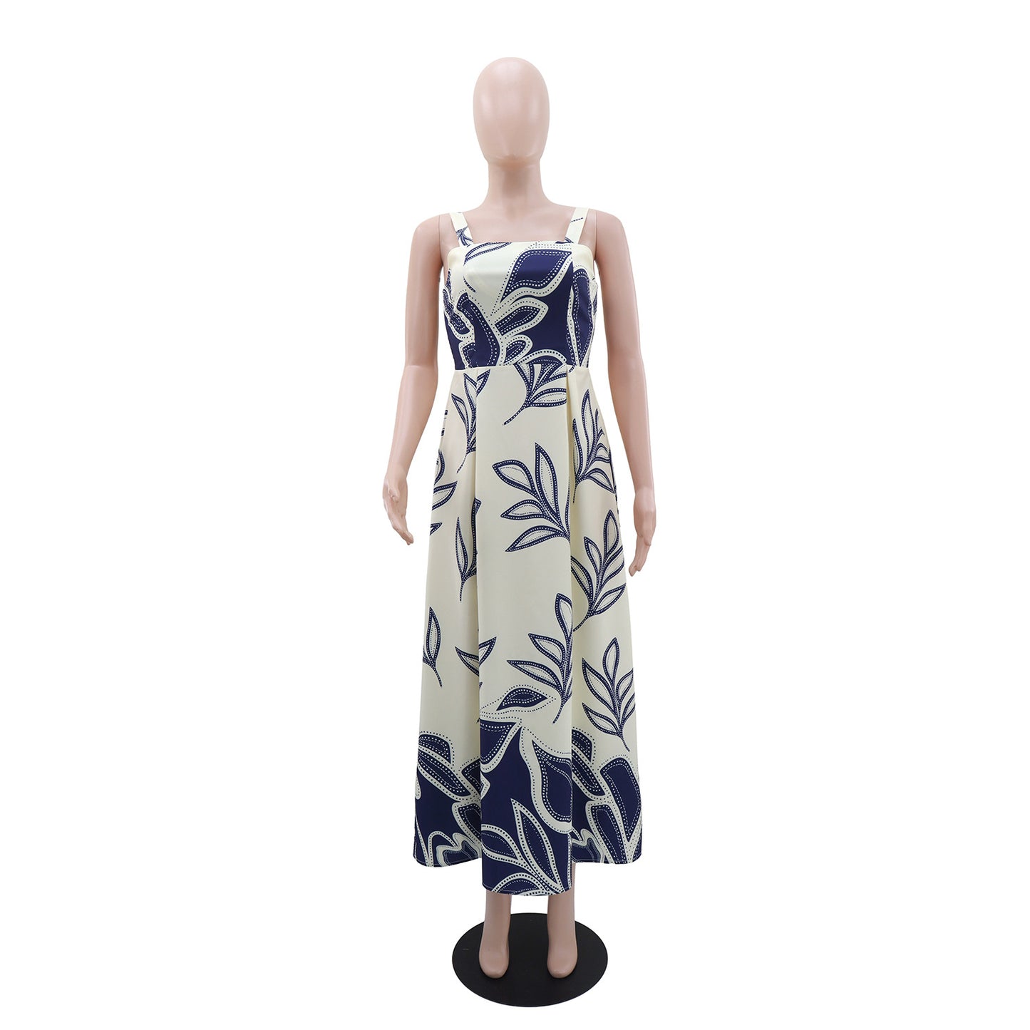 Women Holiday Floral Print Casual Sleeveless A line Dress