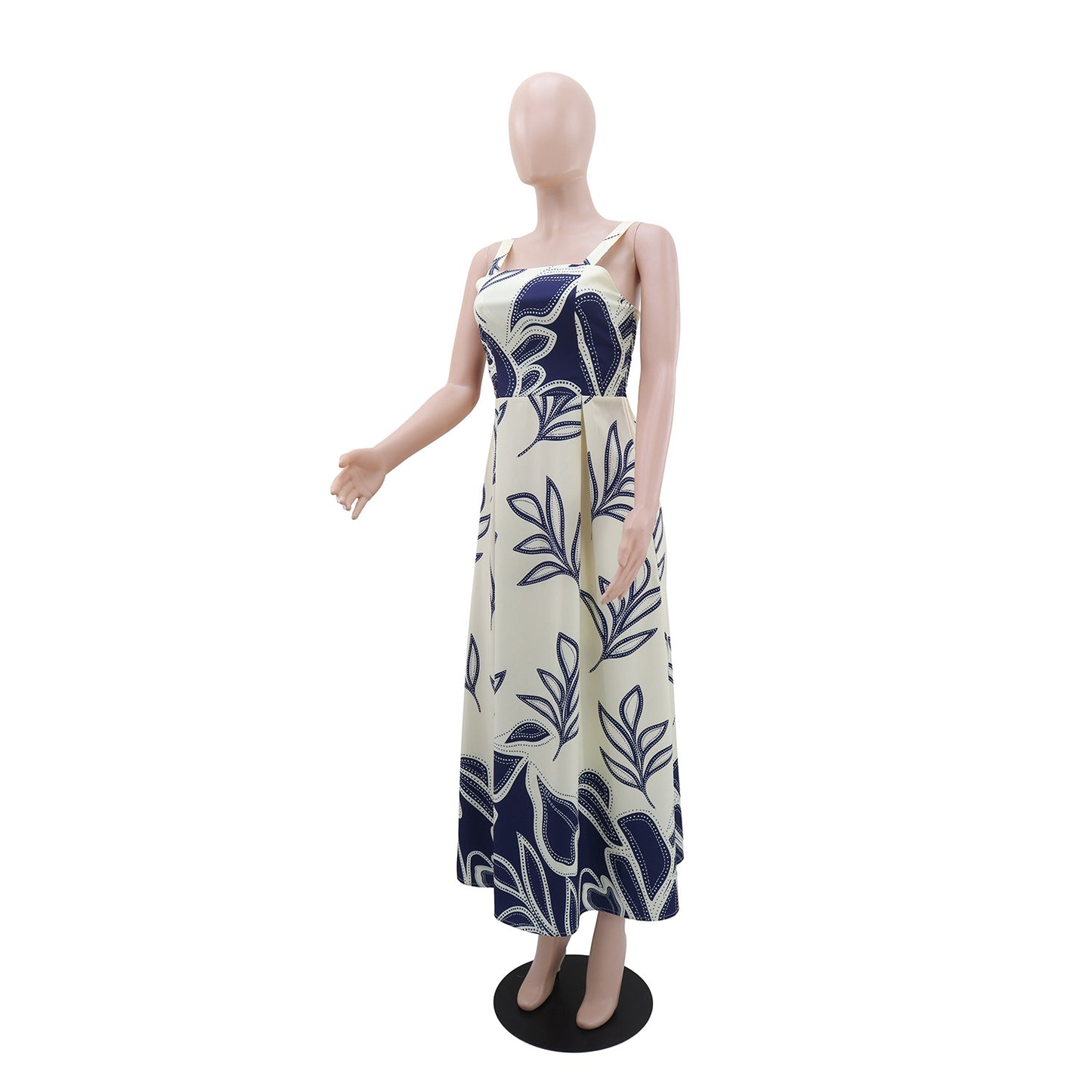 Women Holiday Floral Print Casual Sleeveless A line Dress