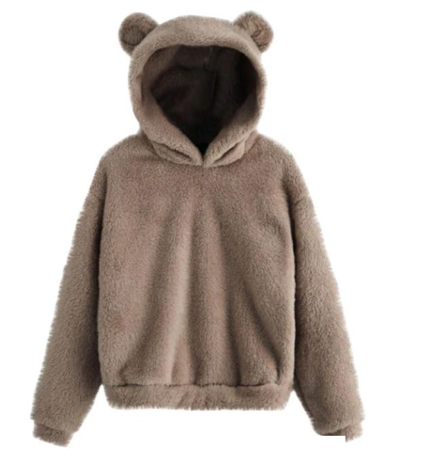 Autumn Winter Fluffy Rabbit Ears Hooded Warm Plus size
