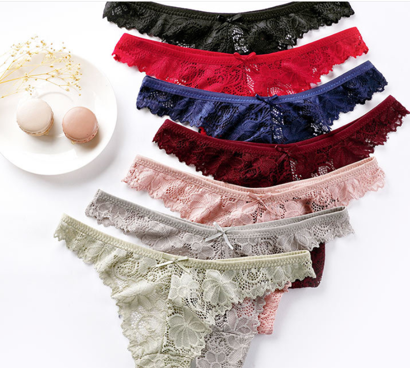 Women Underwear Hollow Out Cutout Breathable Low Waist Sexy Lace Purified Cotton Crotch Women Briefs