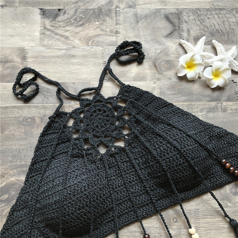 Bikini Handmade Tassel Bohemian Swimsuit Sexy Lady Beach Swimming Top