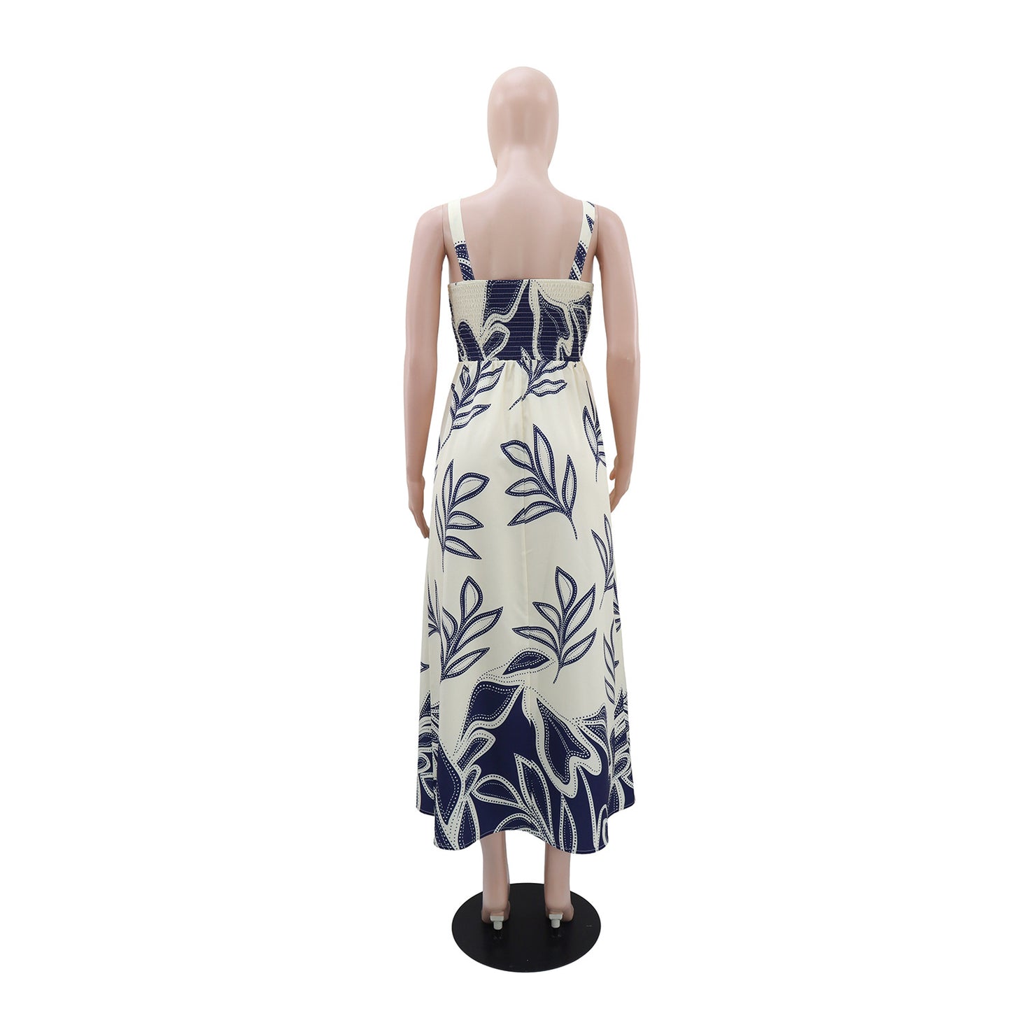 Women Holiday Floral Print Casual Sleeveless A line Dress