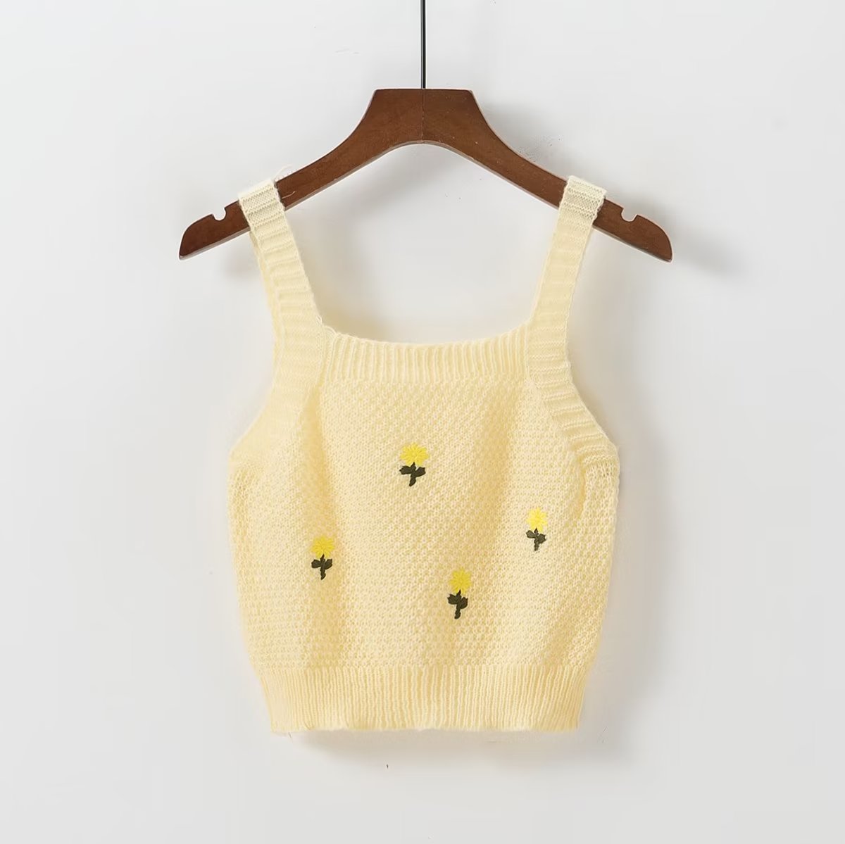 Spring Summer Two-Piece Embroidery Sweater Casual Top V-neck Slim Sweater for Women