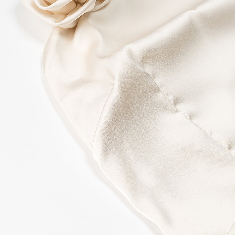 Spring Summer Women Fashionable Elegant Sexy Fitted Waist Pleated Rose Sling Dress