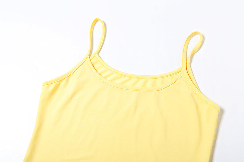 Summer Women Clothing Solid Color Sexy Slim U Neck Backless Sling Dress Women