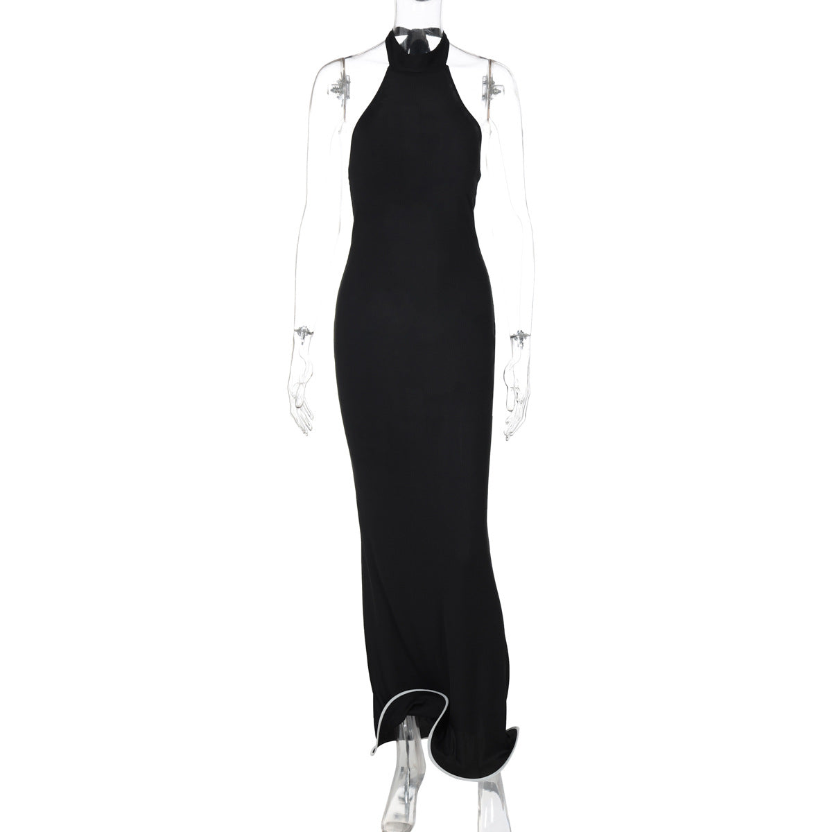 Women lothing Summer Sexy Backless Elegance Sleeveless Halter Wooden Ear Swing Dress