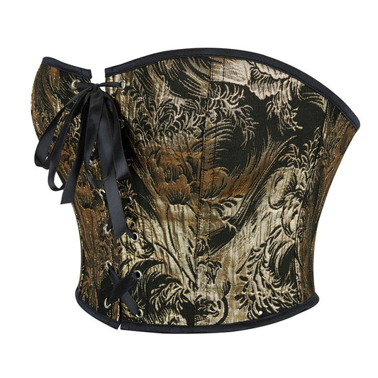 Court Series Black Golden Printing Strapless Tube Top Sexy Bodybuilding Top Court Shaper