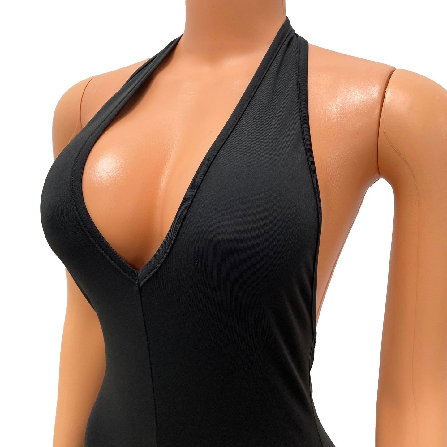 Summer Women Clothing Sexy V neck Tight Halter Backless Jumpsuit
