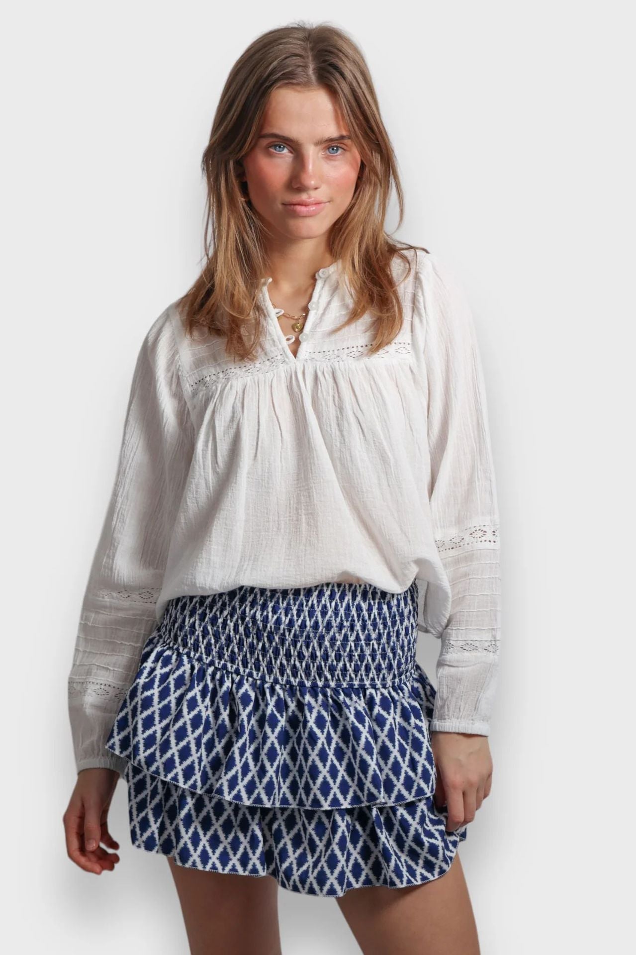 Spring Summer Women Clothing Retro Personalized Printing Splicing Skirt