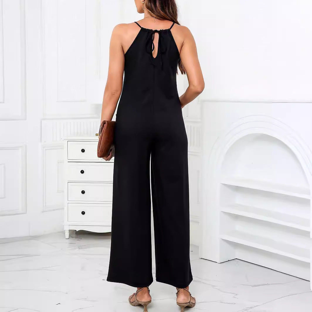 Spring Summer Sexy Sexy High Elastic Solid Color Women Jumpsuit