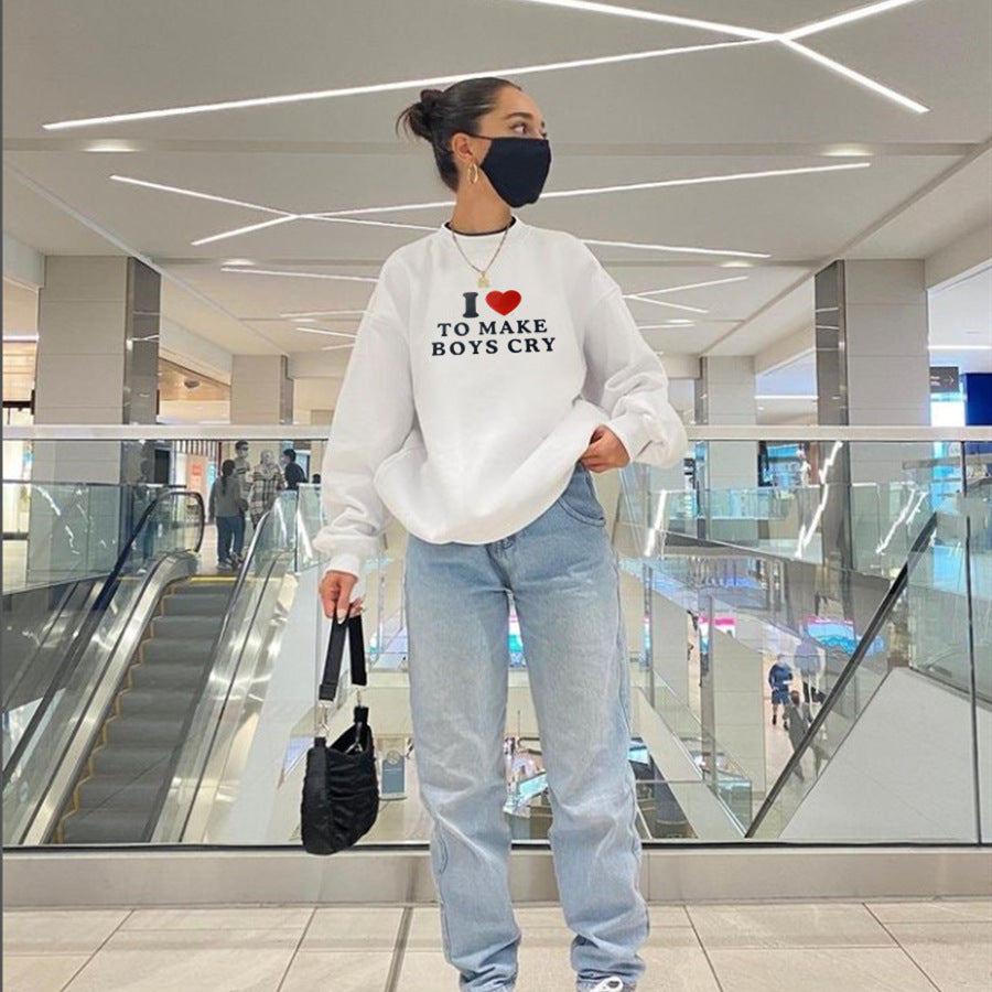 Street Hipster Loose Long Sleeve Sweatershirt Women Clothing