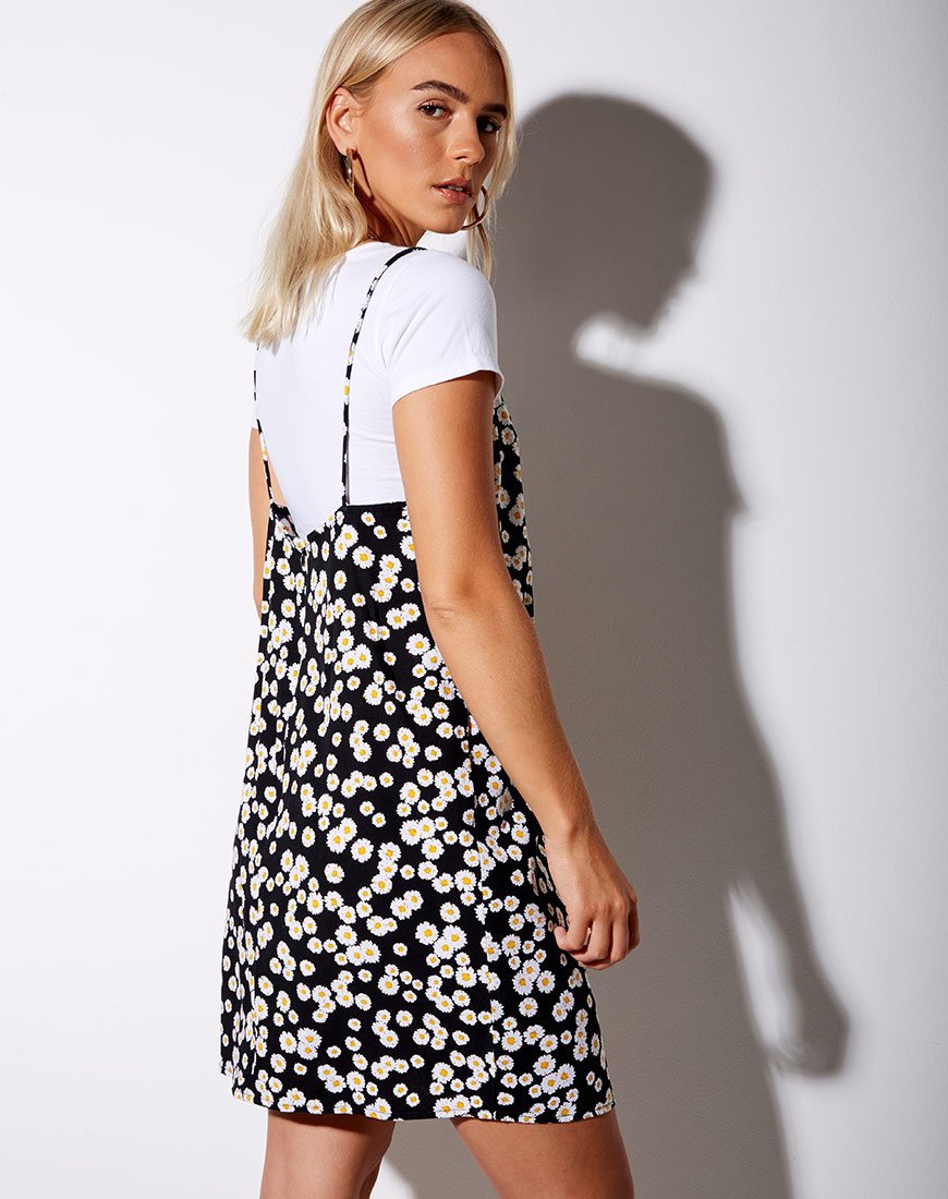 Ladies Dress V neck Printed Outerwear Suspender Dress Cami Dress