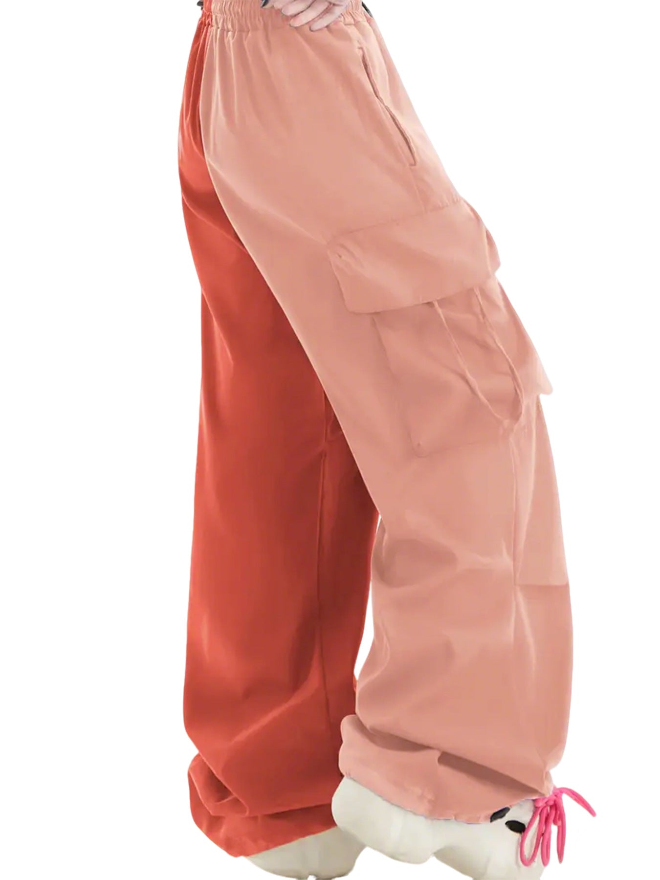 Retro Overalls Women Summer High Waist Straight Wide Leg Pants Loose Design Casual Mopping Trousers