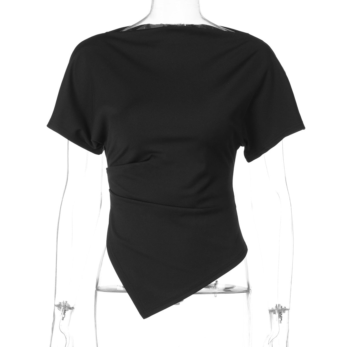 Women Clothing Spring Slim Fit Slimming Top Solid Color Underwear Short Sleeved T shirt