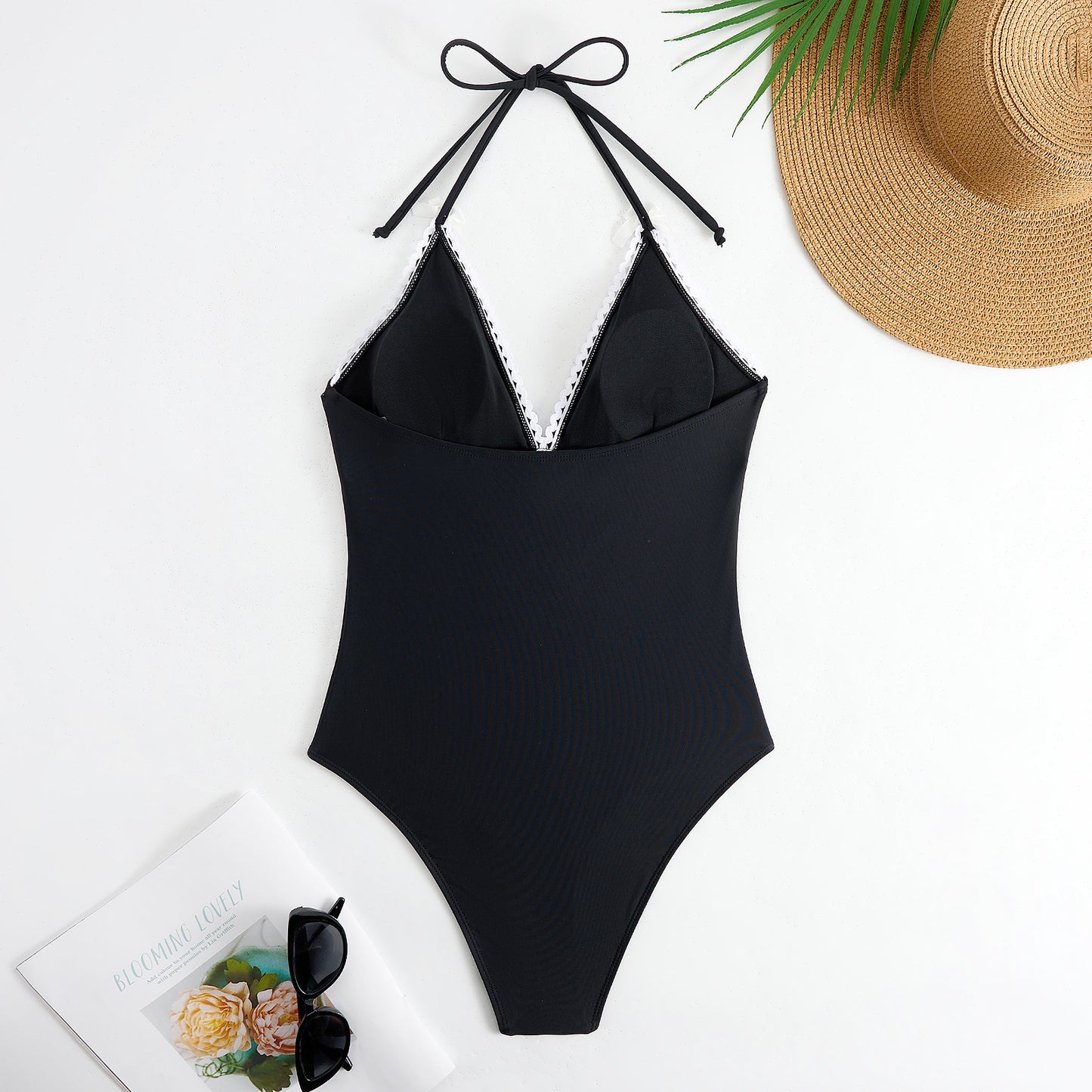 One Piece Swimsuit Women Black White Sexy Two Piece Sets Swimsuit Chiffon Dress