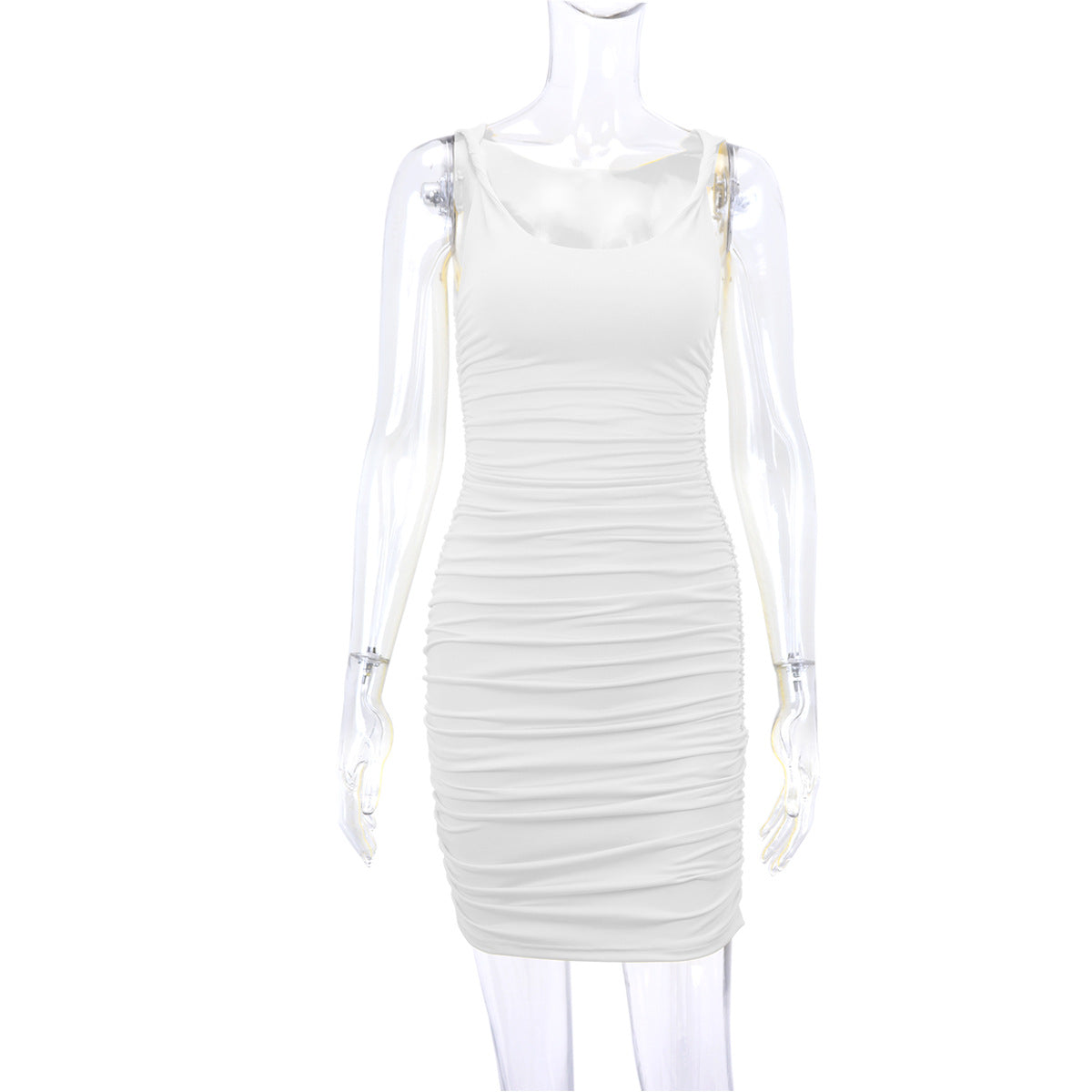 Women Sleeveless Ruffle Hip Sexy Dress