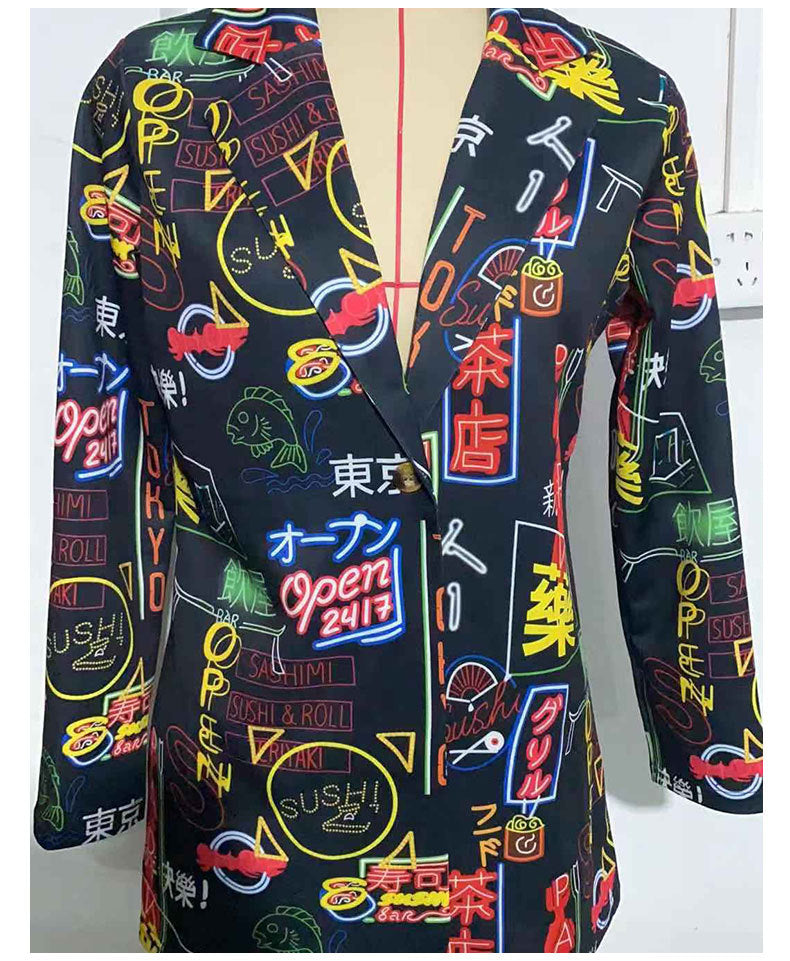Women Non Positioning Printed Casual Printed Small Blazer Women Clothing