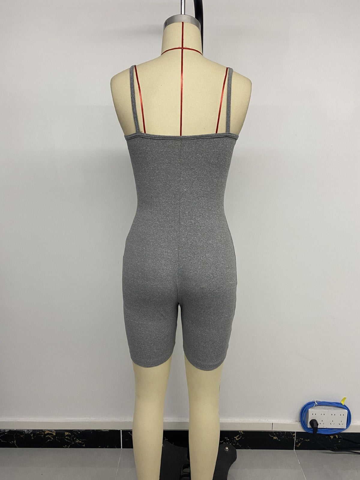 Summer Slim Fit Sheath Jumpsuit Sexy Suspenders Solid Color Romper