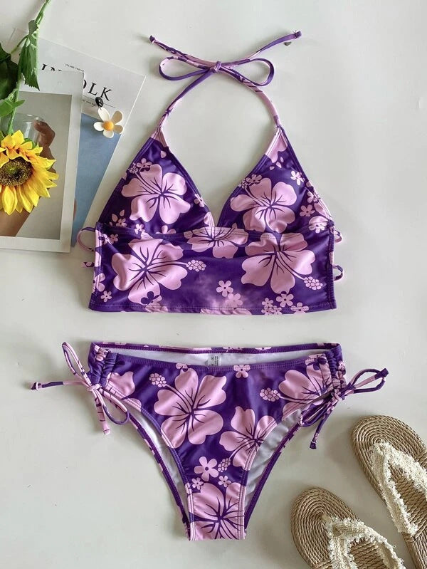Swimsuit Lady Sexy Printed High Waist Bikini Split Swimsuit Bikini