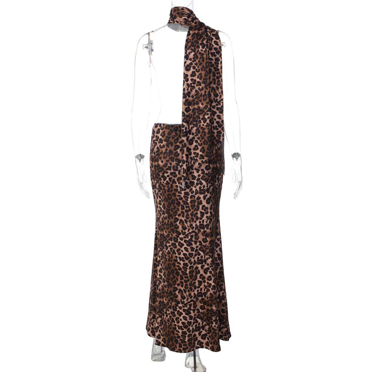 French Women Autumn Winter Printing Slim Fitting Cool Leopard Print Women