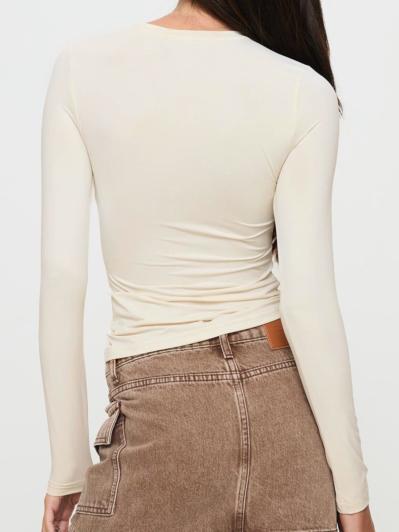 Women Clothing Autumn Sexy Slim Solid Color Long Sleeve Women T shirt