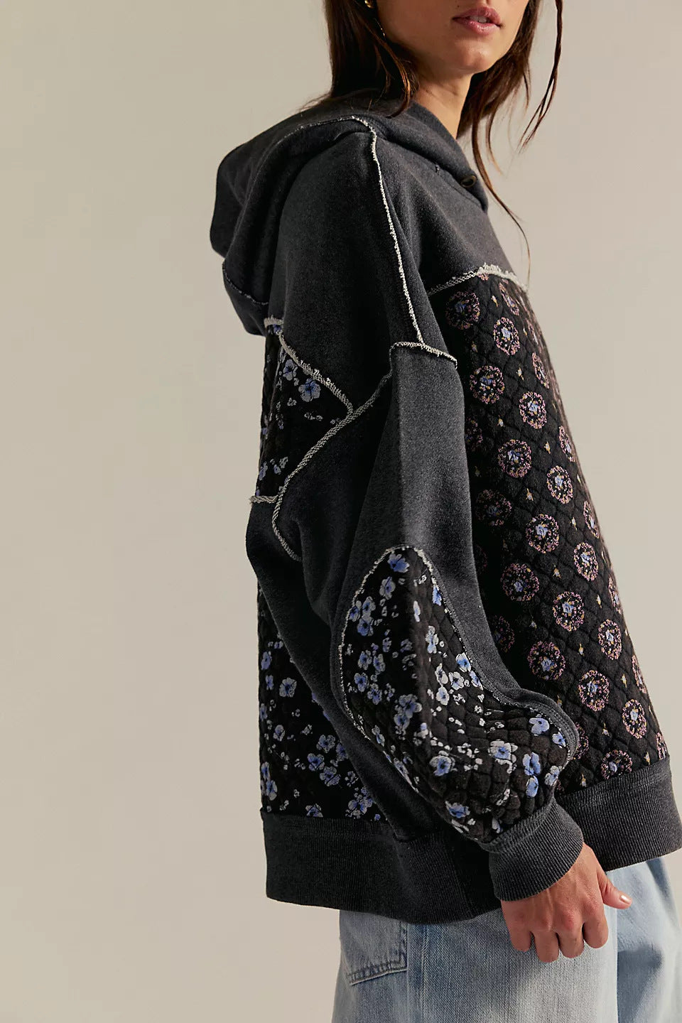 Autumn Winter Women Clothing Hooded Embroidery Stitching Sweater Pullover Casual Top Women