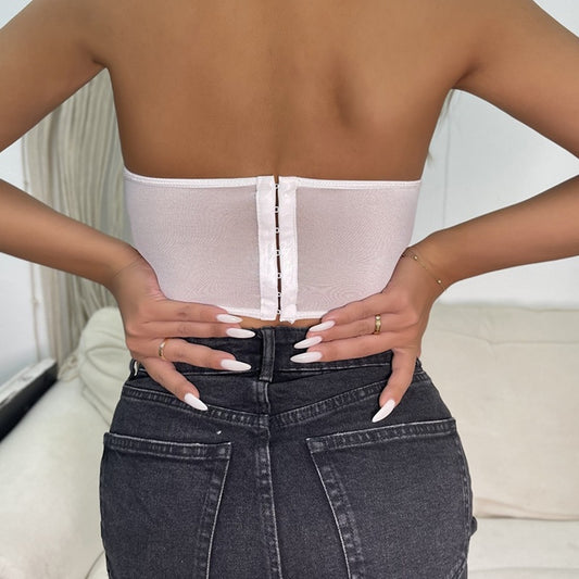 Black sexy Stitching Three-Dimensional Floral Steel Ring Wrapped Chest Slim Small Vest Female Boning Corset Boning Corset Corset