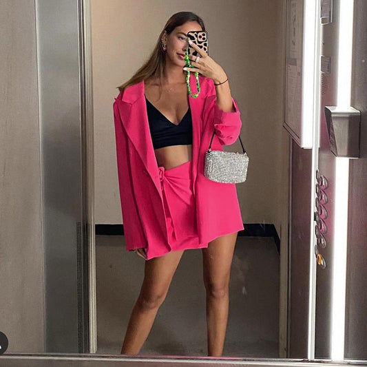 Autumn Long Women Clothing Casual Office Small Blazer for Women