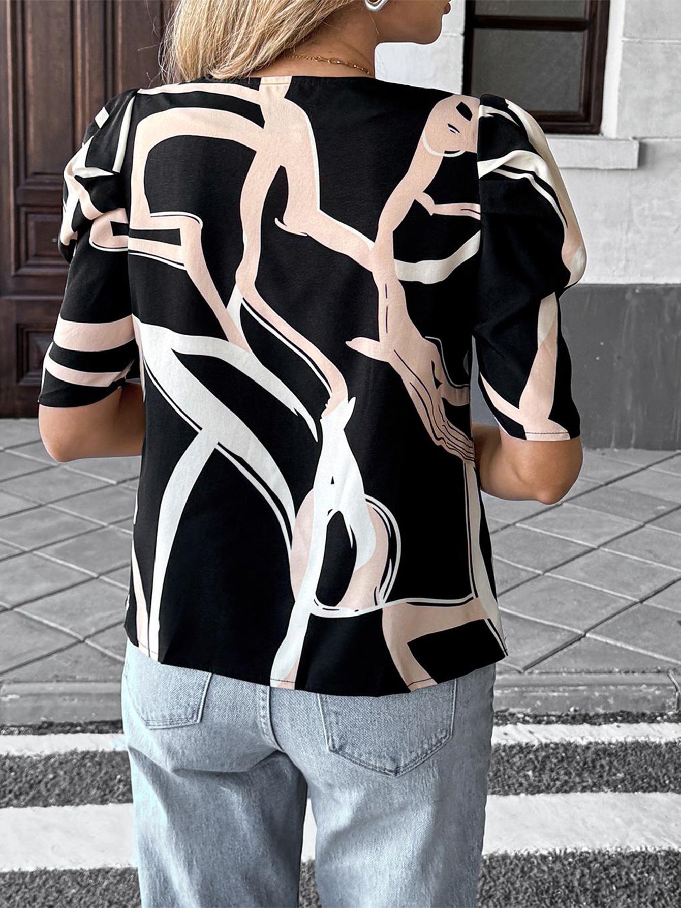 Casual Vacation Floral Print Mid Length Sleeves Small Shirt Women Clothing Summer
