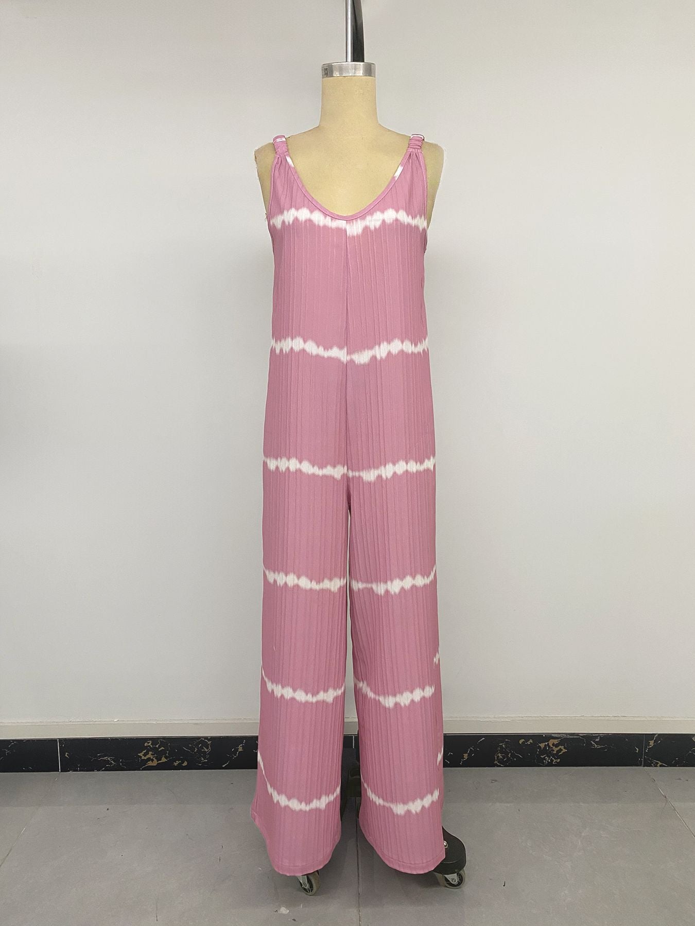 Summer Stripes Sling Jumpsuit Sleeveless Backless Zipper Jumpsuit Women