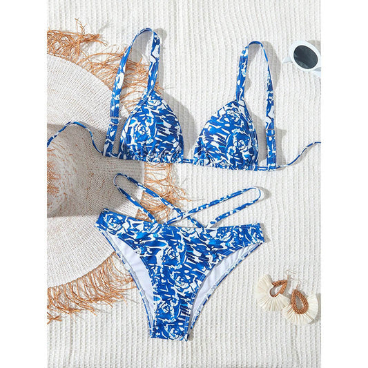Printed Sexy Bikini Swimsuit Women Vacation Beach Spring Swimsuit Bikini