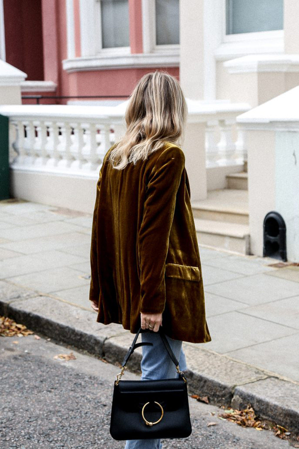 Gold Velvet Blazer Solid Color Casual Blazer Mid-Length Coat for Women Outerwear