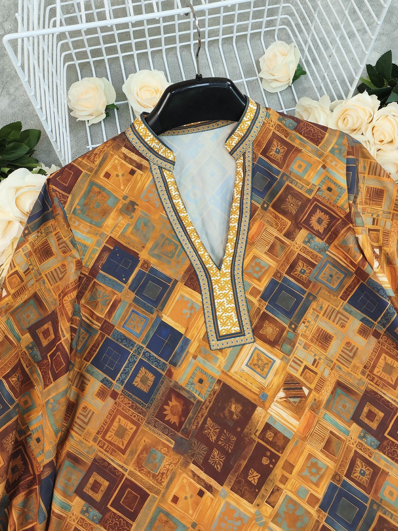 Women Printed Casual Long Sleeve Loose Shirt Top