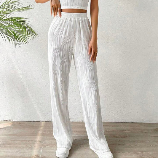 Fall Women's Clothing Office Striped Straight Women Casual Pants High Waist Slimming Women Pants