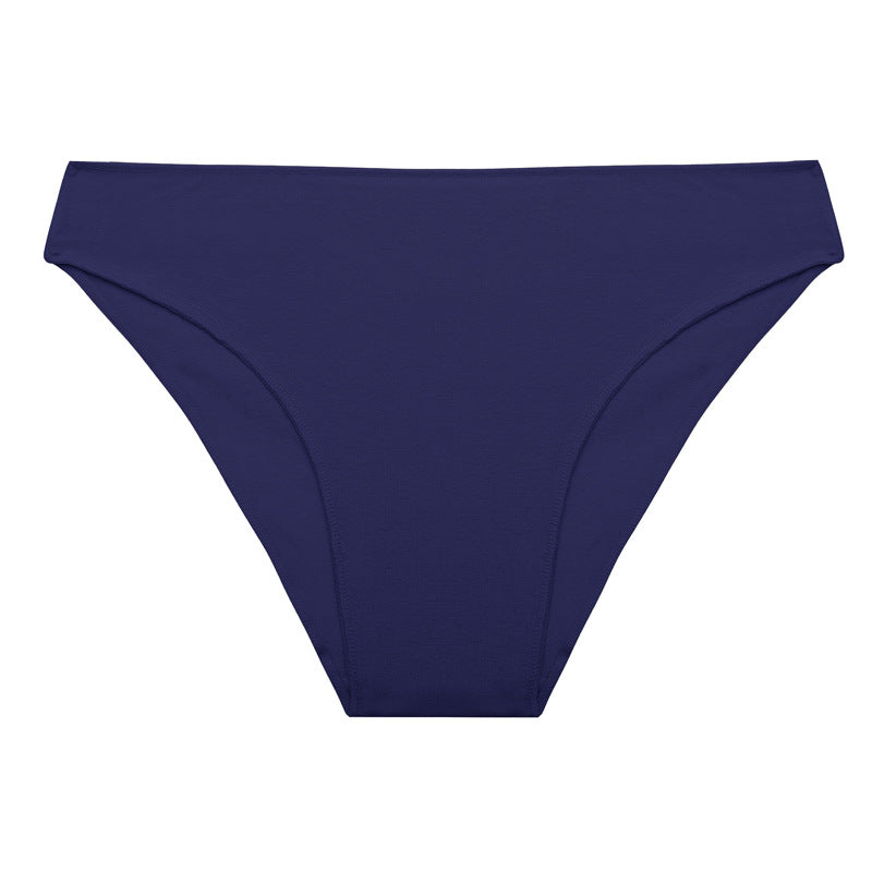 Women Briefs Basic Solid Color Cotton Underwear High Slit Comfortable T-Back